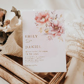 ボエレガントホモダン赤面ピンク金ゴールドフローラ結婚ズ 招待状