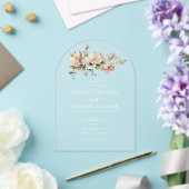 ボエレガントホヴィンテージフローラ植物学結婚アーチ アクリル招待状 (インサイチュ (ウェディング))