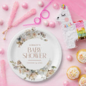 ボエレガントホヴィンテージフローラ植物赤ちゃんシャワー ペーパープレート (パーティー)