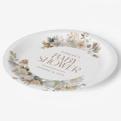 ボエレガントホヴィンテージフローラ植物赤ちゃんシャワー ペーパープレート (アングル)