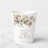 ボエレガントホヴィンテージフローラ植物赤ちゃんシャワー 紙コップ (裏面)
