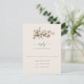 ボエレガントホヴィンテージフローラ結婚植物学 出欠カード (スタンド正面)