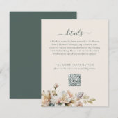 ボエレガントホヴィンテージフローラQRコード結婚 エンクロージャーカード (正面/裏面)