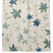 ボエレガントホヴィンテージメープル離れフローラルパターン シャワーカーテン (正面)