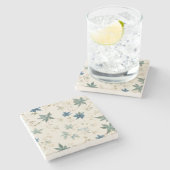 ボエレガントホヴィンテージメープル離れフローラルパターン ストーンコースター (横)