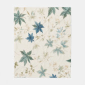 ボエレガントホヴィンテージメープル離れフローラルパターン フリースブランケット (正面)