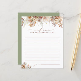 ボエレガントホ秋フローラベビーシャワーアドバイスカード