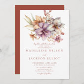 ボエレガントホ秋フローラ結婚ズ 招待状 (正面/裏面)