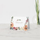 ボエレガントホ秋ワイルドフラワー結婚ズありがとう サンキューカード (正面)