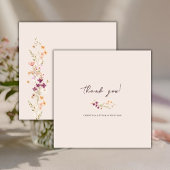 ボエレガントホ秋ワイルドフラワー結婚ズ サンキューカード