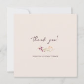 ボエレガントホ秋ワイルドフラワー結婚ズ サンキューカード (正面)