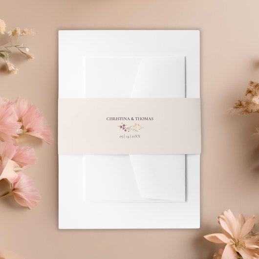 ボエレガントホ秋ワイルドフラワー結婚ズ 招待状ベリーバンド