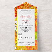 ボエレガントホ紅葉カントリーフローラ結婚ズ オールインワン招待状 (内側)