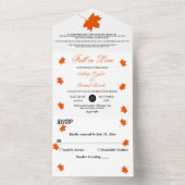 ボエレガントホ紅葉素朴結婚フローラ オールインワン招待状 (内側)