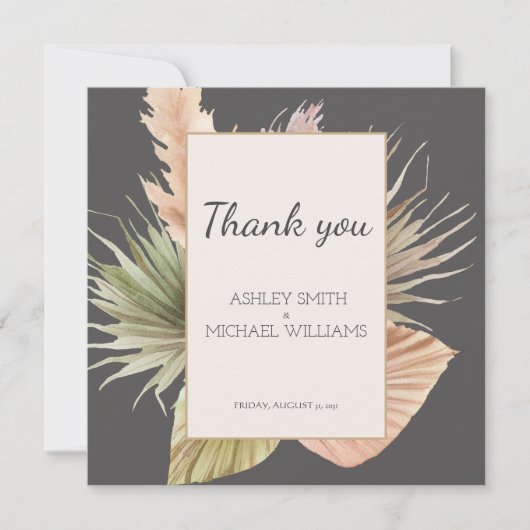 ボエレガントホ素朴フローラ結婚サンキューカード サンキューカード (正面)