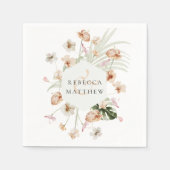 ボエレガントホ赤面フローラグ結婚レナリー スタンダードカクテルナプキン (正面)