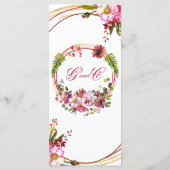 ボエレガントホ赤面フローラ結婚式レセプションメニュー プログラム (裏面)