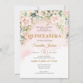 ボエレガントホ赤面フローラ金ゴールドグリッターキンセアニェラ 招待状 (正面)