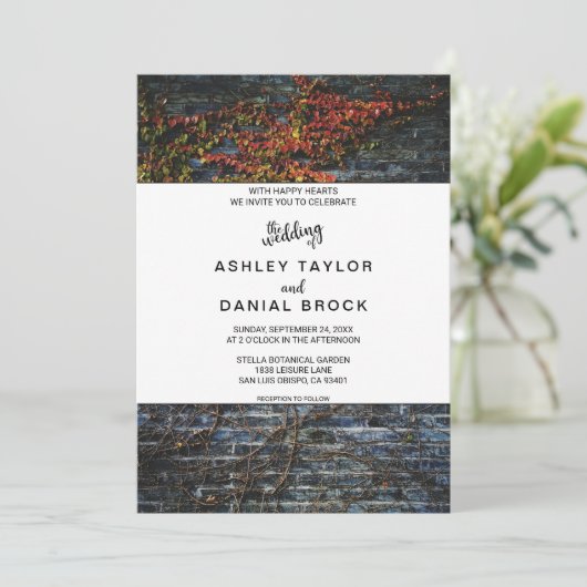 ボエレガント素朴タニカル秋結婚フローラ 招待状 (スタンド正面)