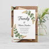 ボエレガント素朴タニカル結婚式招待状 招待状 (スタンド正面)