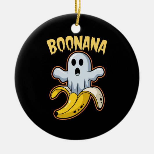 ボオナキュート幽霊バナナハロウィーン セラミックオーナメント (正面)