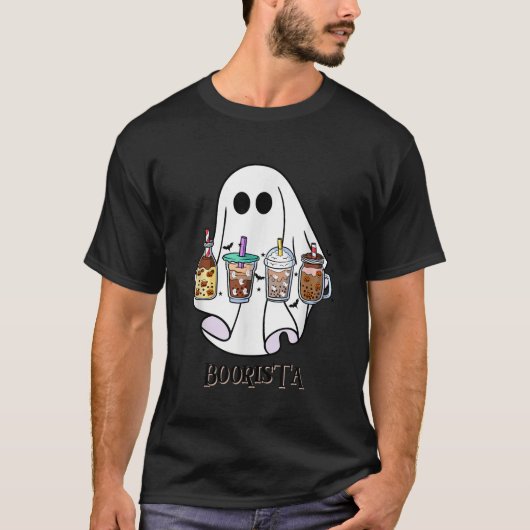 ボオリスタブコーヒーハロウィーン不気味幽霊コーヒー Tシャツ (正面)