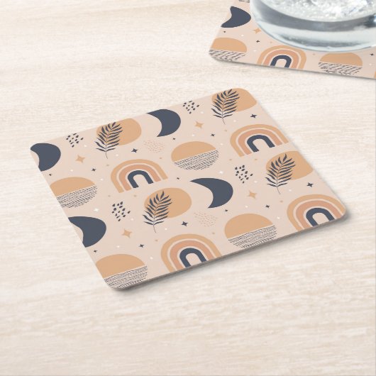 ボオーガニックホ模様 スクエアペーパーコースター (アングル)