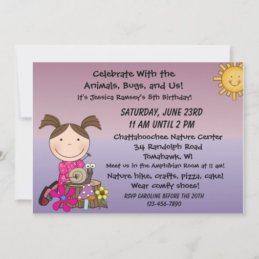 ボカスタムーイズアンドガールズ自然ハイク誕生日招待状 招待状 (裏面)