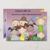 ボカスタムーイズアンドガールズ自然ハイク誕生日招待状 招待状 (正面/裏面)