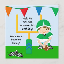 ボカスタムーイングリーンフットボール誕生日招待状 招待状