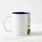 ボカデルドラゴパナマビーチ旅行ポスター ツートーンマグカップ (左)