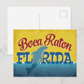 ボカラトンフロリダドルフィンレトロヴィンテージトラベル ポストカード (正面/裏面)