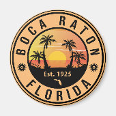 ボカラトンフロリダレトロサンセットビーチお土産 マグネット (正面)