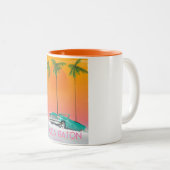 ボカラトンフロリダ旅行ポスター。 ツートーンマグカップ (正面右)