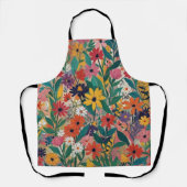 ボカラフルタニカルフローラウォールアート エプロン (正面)