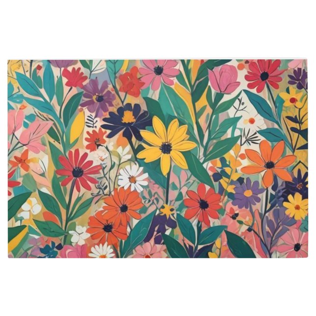 ボカラフルタニカルフローラウォールアート メタルプリント (正面)