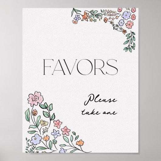 ボカラフルタニカルブライダルシャワーウィズサイン ポスター (正面)