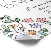 ボカラフルタニカルブライダルシャワーミモササイン ポスター (角)