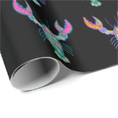 ボカラフルホロブスターパターン黒 ラッピングペーパー (ロールコーナー)