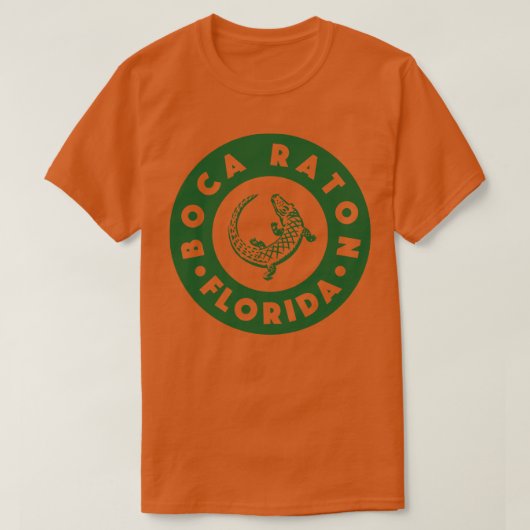 ボカ・ラトン フロリダ サークル グリーン Tシャツ (デザイン正面)