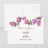 ボガインビリアトロピカルウェディング感謝ポストカード インビテーションポストカード (正面/裏面)