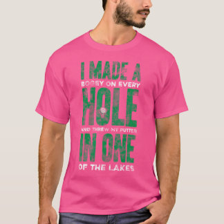 ボギーでホールインワン おもしろゴルフデザイン Tシャツ