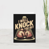 ボクおもしろいサーがボクシング手袋を叩いてクノ カード (正面)