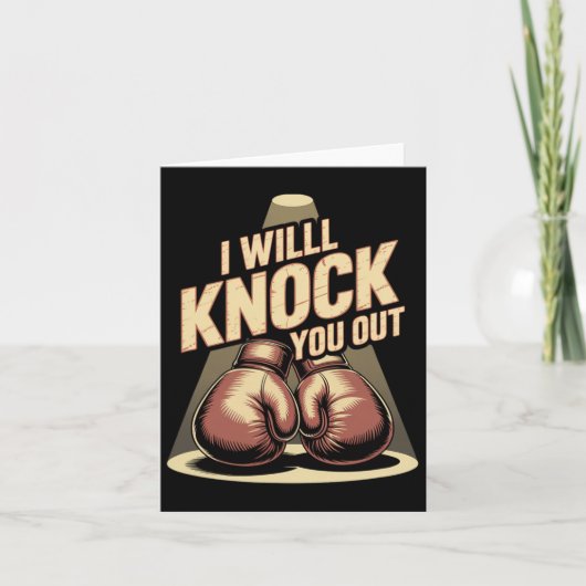 ボクおもしろいサーがボクシング手袋を叩いてクノ カード (正面)