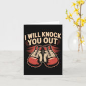 ボクおもしろいサーがボクシング手袋を叩いてクノ カード (黄色い花)