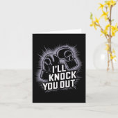 ボクおもしろいサーがボクシング手袋を叩いてクノ カード (黄色い花)