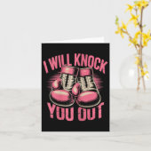 ボクおもしろいサーがボクシング手袋を叩いてクノ カード (黄色い花)