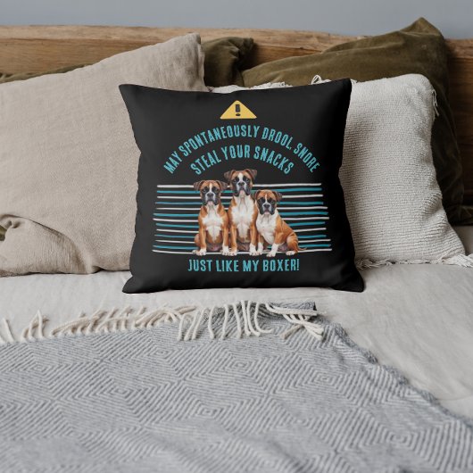 ボクおもしろいサードッ警告グ装飾用クッション クッション