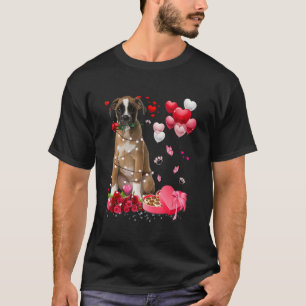 ボクおもしろいサーバラハートハッピーバレンタインデー犬ママ Tシャツ