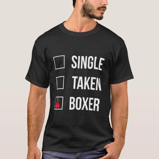 ボクおもしろいサー引用文独身の撮影ボクサークールボクシングV Tシャツ (正面)